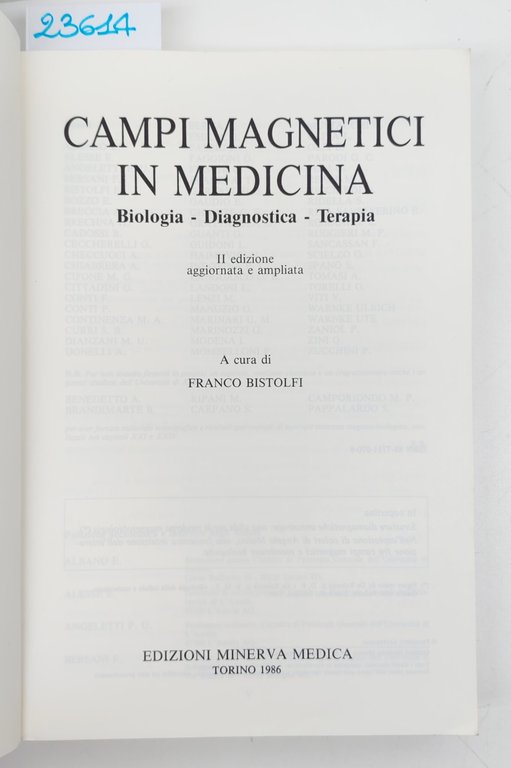 Franco Bistolfi Campi magnetici in medicina biologia diagnostica terapia Minerva … | Immagine Gallery 3