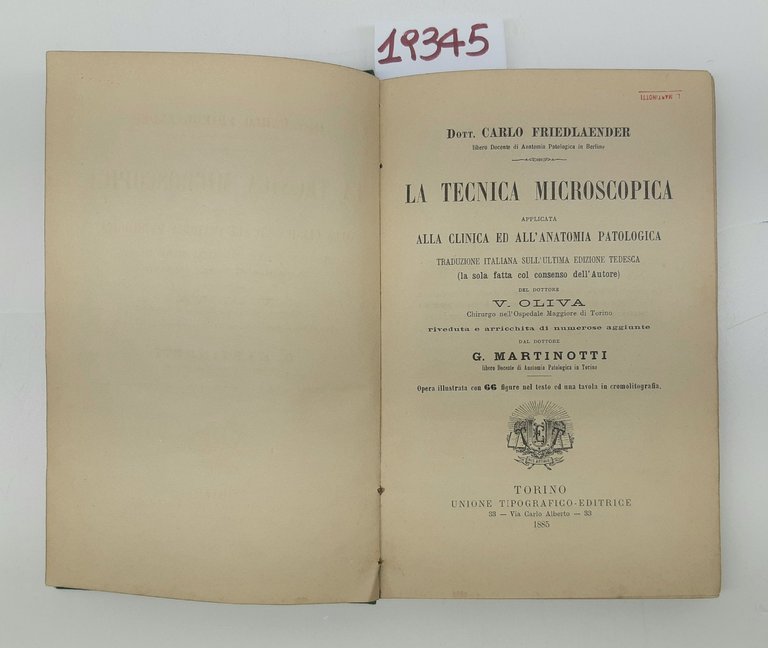 Friedlaender Martinotti Tecnica microscopica UTET 1885 | Immagine Gallery 4