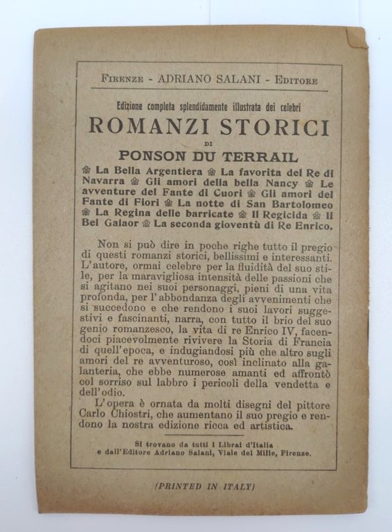 Fuoco al convento Salani 1922 farsa in una atto