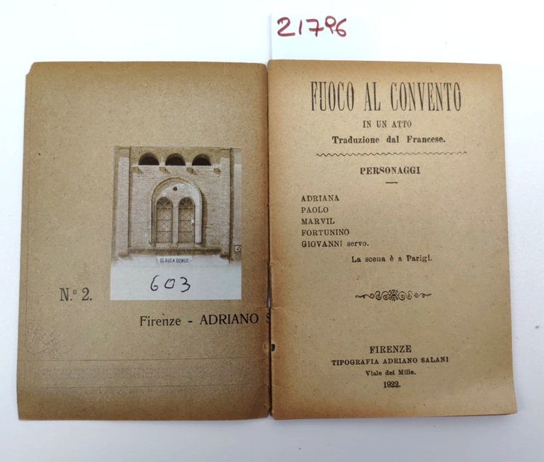 Fuoco al convento Salani 1922 farsa in una atto
