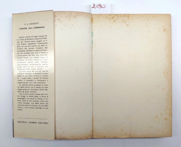 G. B. Angioletti L'anatra alla Normanna Fabbri 1957