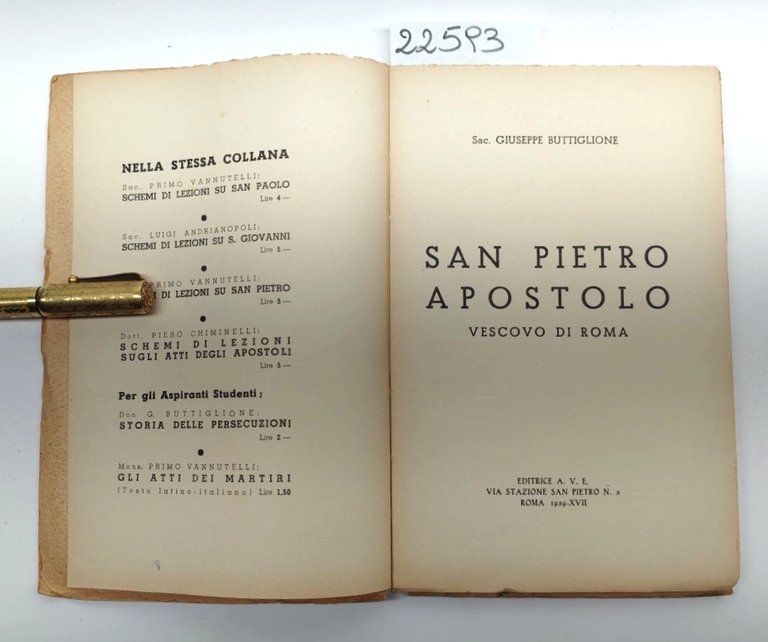 G. Buttiglione San Pietro vescovo di Roma AVE 1939