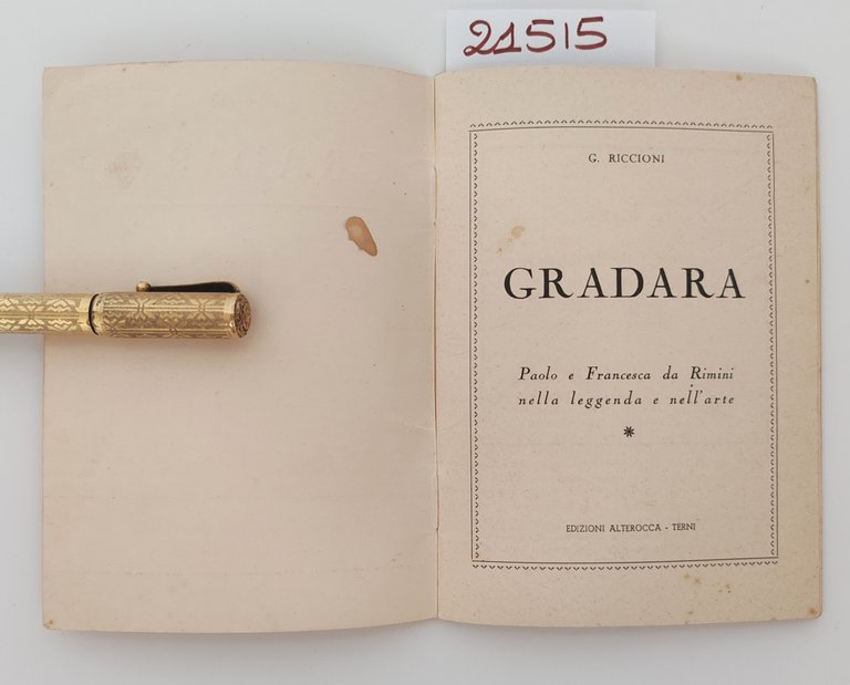 G. Riccioni Gradara Paolo e Francesca da Rimini 1950 c.a. …
