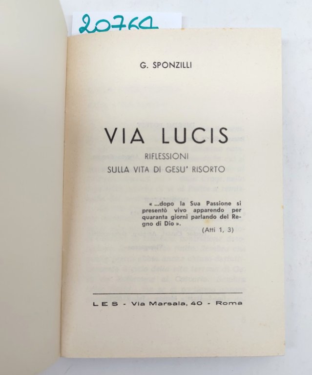 G. Sponzilli Via Lucis L.E.S. 1970