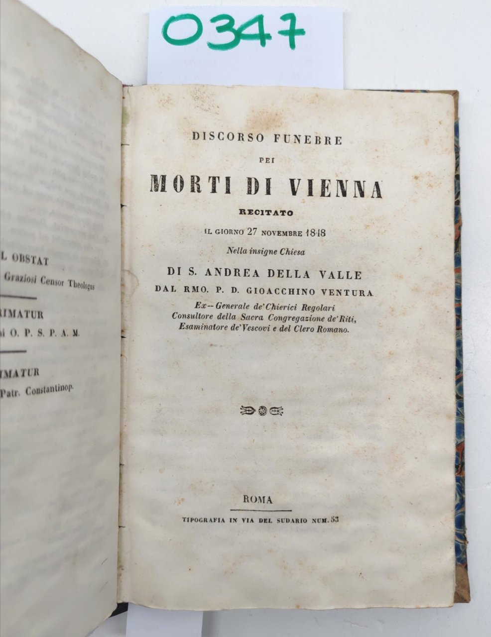 G. Ventura-Elogi Funebri Di Daniello O'connel-Per I Morti Di Vienna-G.Graziosi | Immagine principale
