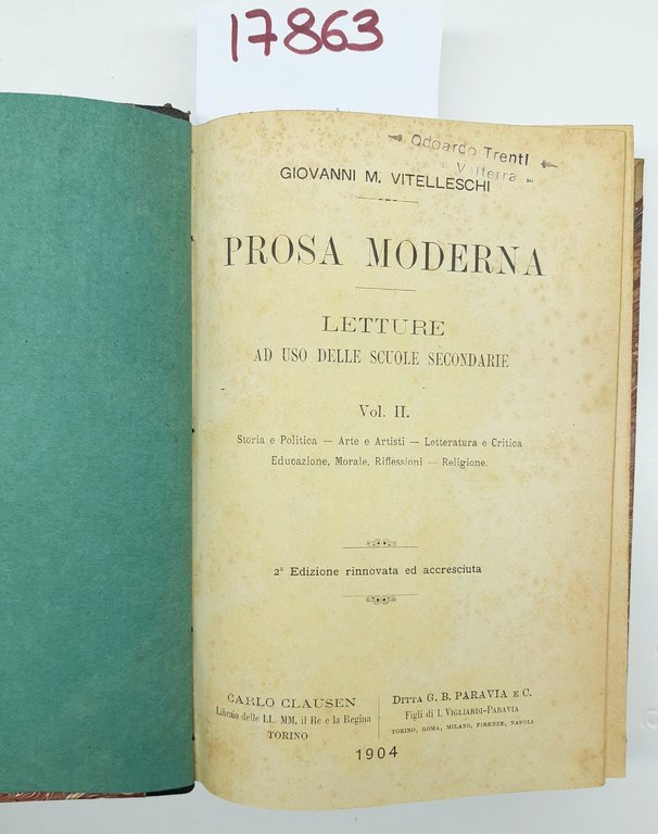 G. Vitelleschi Prosa moderna letture ad uso delle scuole secondarie … | Immagine Gallery 6