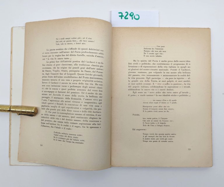 Gaetano Bertolo Romanit‡ di Carducci edizioni scolastiche Conti Catania 1937