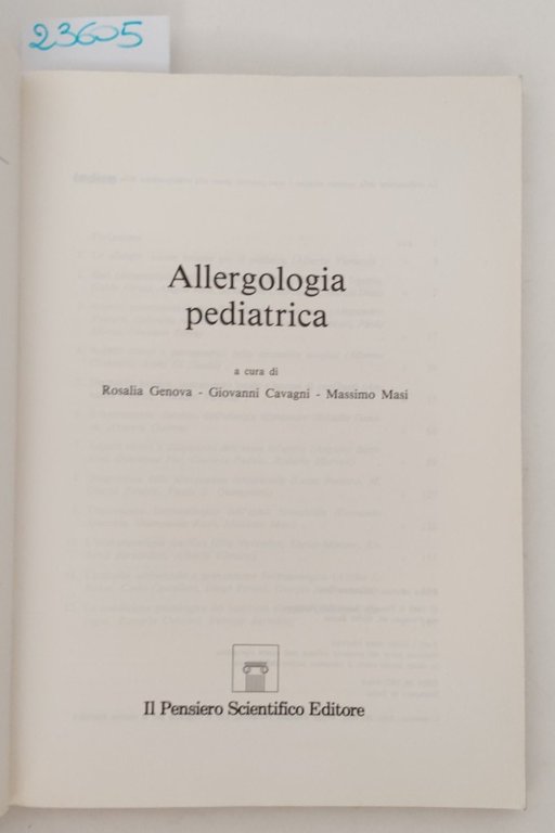 Genova Cavagni Masi Allergologia pediatrica Il pensiero scientifico 1° edizione … | Immagine Gallery 3