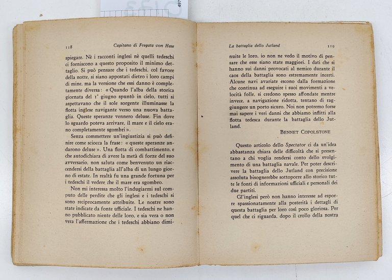 Georg Von Hase La Battaglia Navale Dello Jutland-3° Edizione 1934