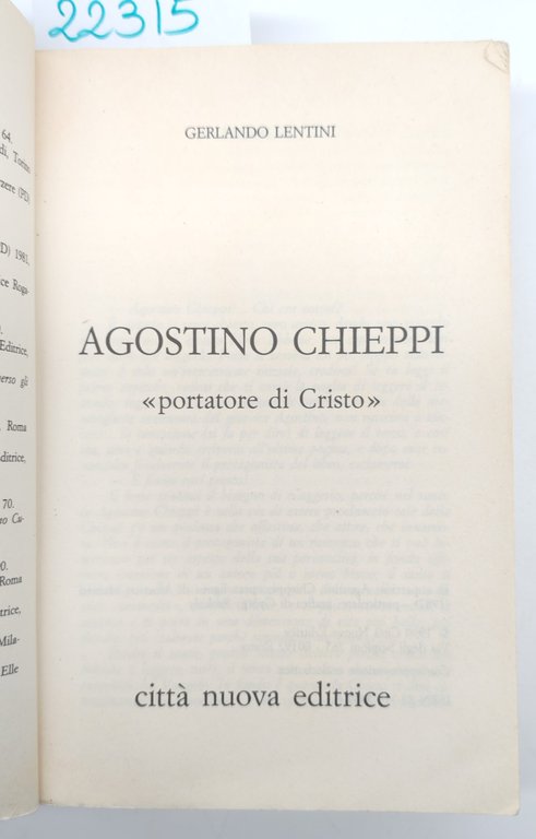 Gerlando Lentini Agostino Chieppi portatore di Cristo Città Nuova 1990 | Immagine Gallery 3