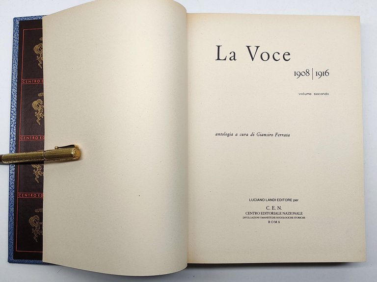 Giansiro Ferrata La voce 1908-1916 due volumi C.E.N. 2° edizione …