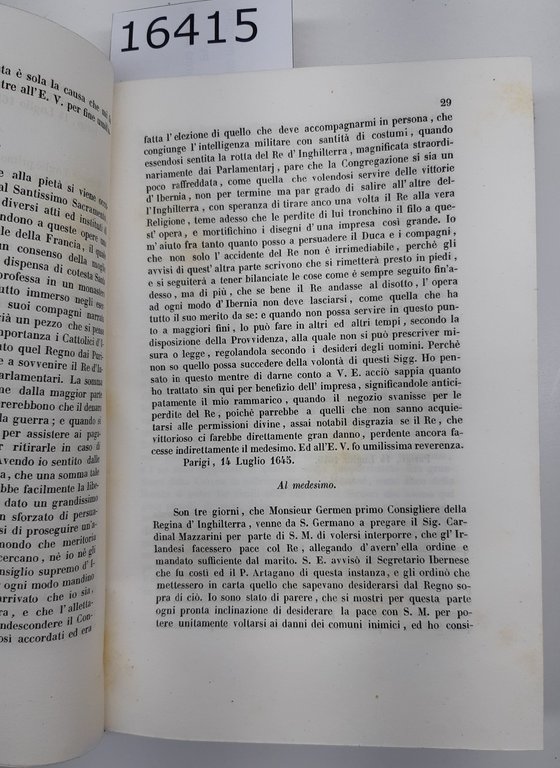 Gio. Batista Rinuccini Nunziatura in Irlanda Firenze tipografia Piatti 1844