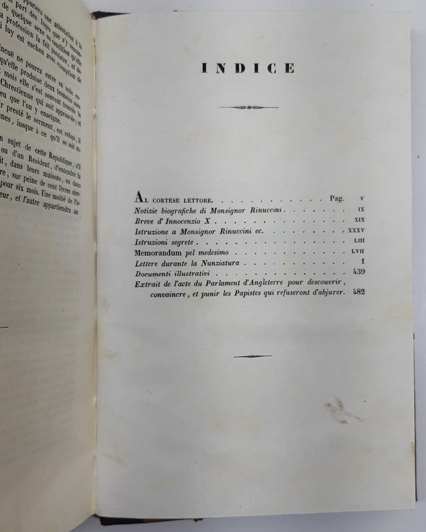 Gio. Batista Rinuccini Nunziatura in Irlanda Firenze tipografia Piatti 1844