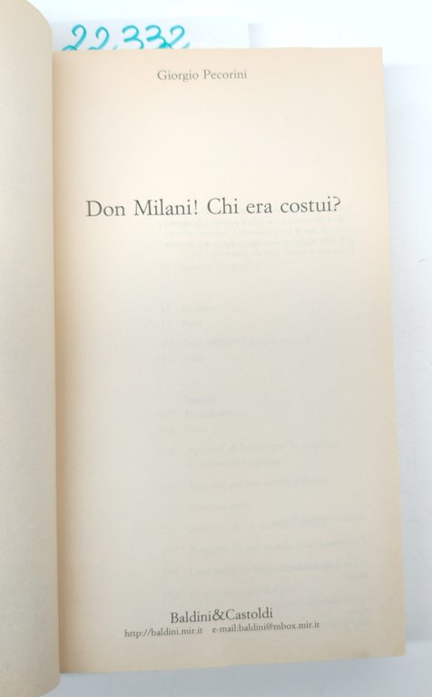 Giorgio Pecorini Don Milani Chi era costui? Baldini e Castoldi … | Immagine Gallery 2