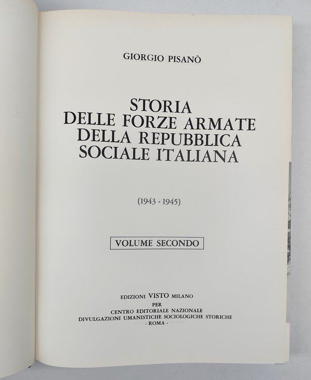 Giorgio Pisanò Storia delle forze armate della Repubblica sociale Italiana …