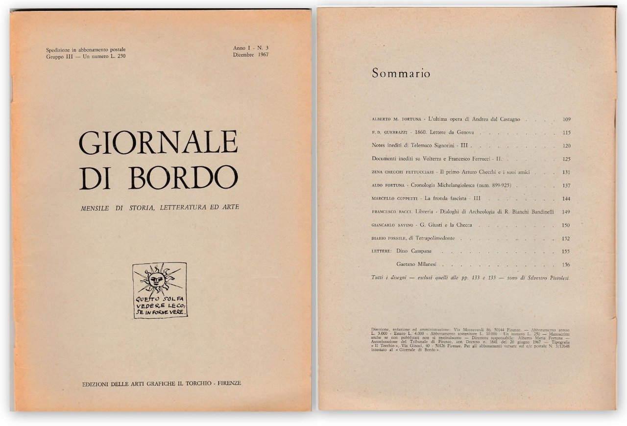 Giornale Di Bordo Mensile Di Storia Letteratura Arte Anno I …