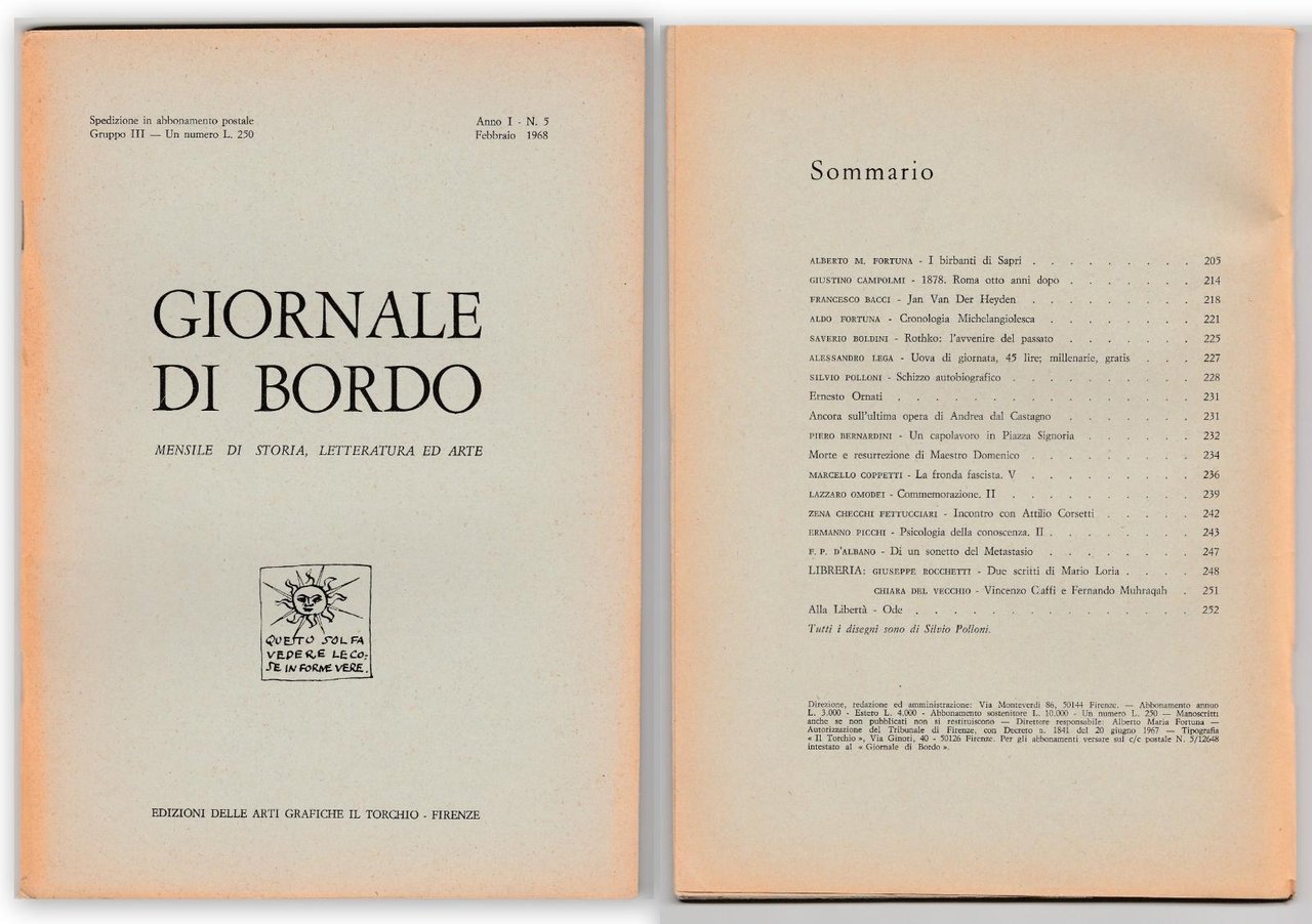 Giornale Di Bordo Mensile Di Storia Letteratura Arte Anno I …