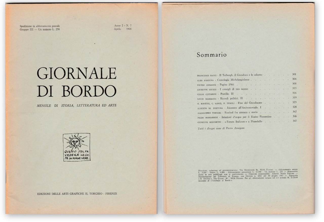 Giornale Di Bordo Mensile Di Storia Letteratura Arte Anno I …