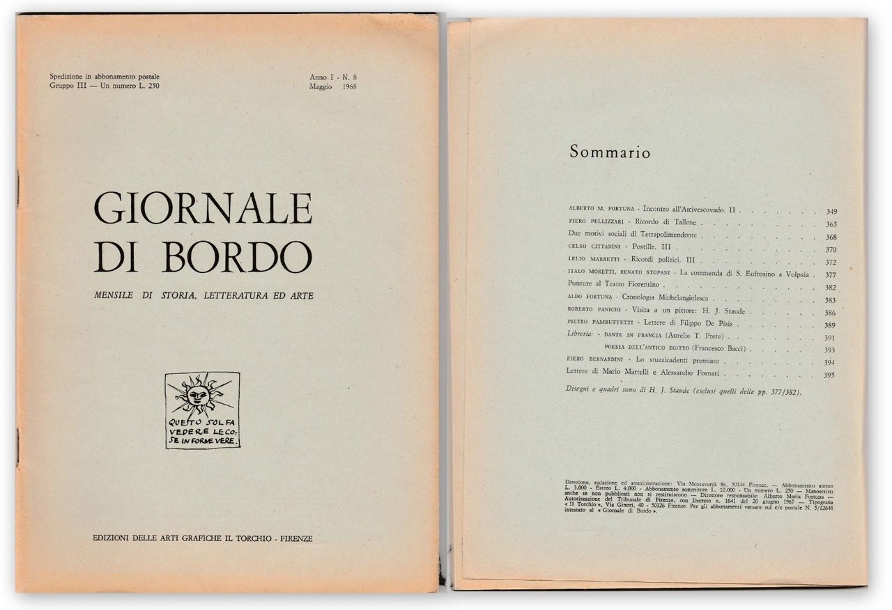 Giornale Di Bordo Mensile Di Storia Letteratura Arte Anno I …