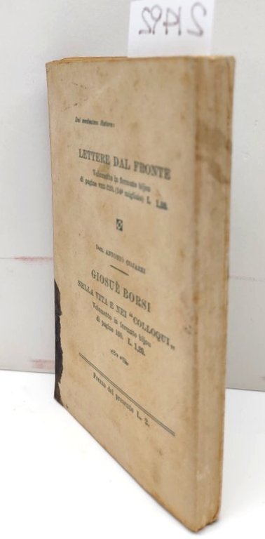 Giosuè Borsi Colloqui 18°migliaio Libreria editrice internazionale 1917