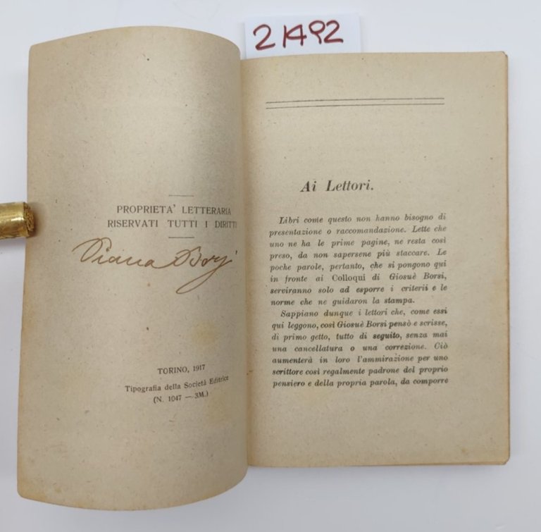 Giosuè Borsi Colloqui 18°migliaio Libreria editrice internazionale 1917