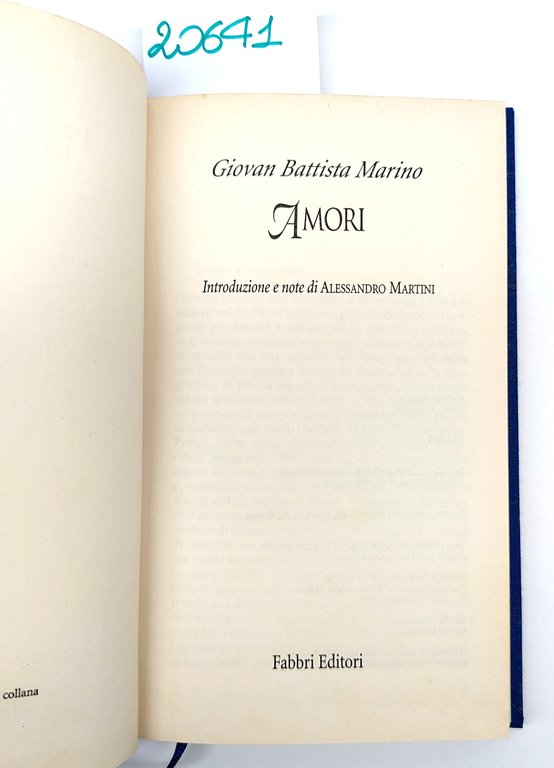 Giovan Battista Marino Amori Fabbri editore 1997