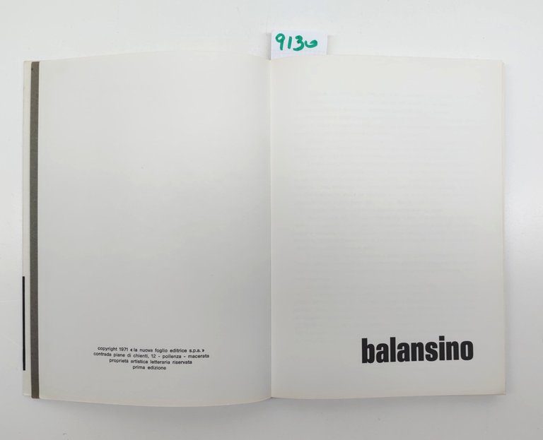 Giovanni Balansino La nuova fogio editrice 1971