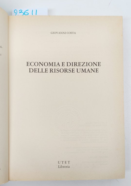 Giovanni Costa Economia e direzione delle risorse umane UTET 1996 | Immagine Gallery 4