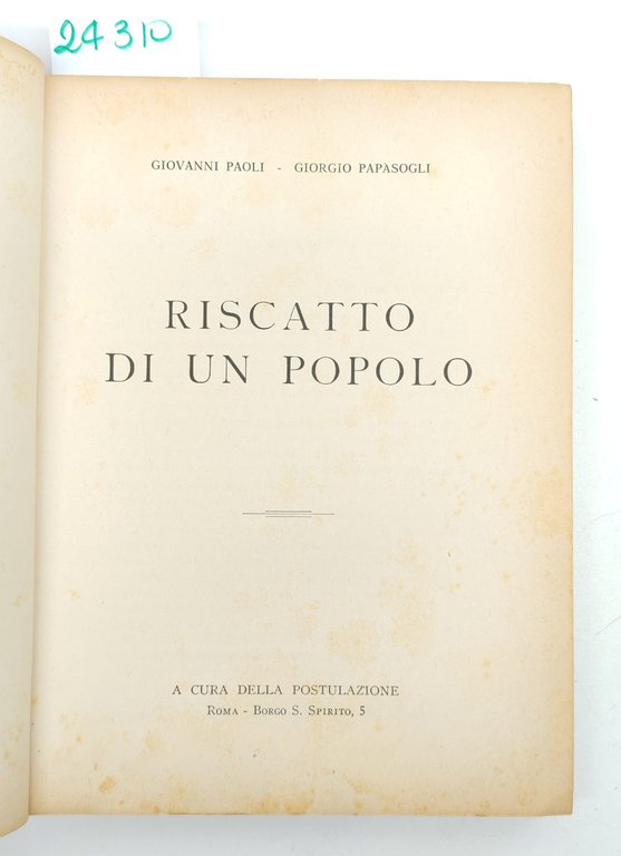Giovanni Paoli Giorgio Papasogli Riscatto di un popolo 1962. | Immagine Gallery 3