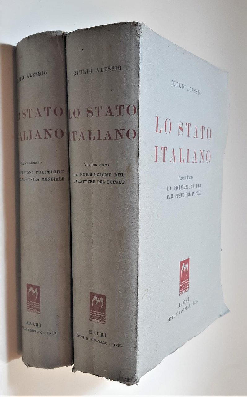 Giulio Alessio Lo Stato Italiano 2 volumi MacrÏ 1939