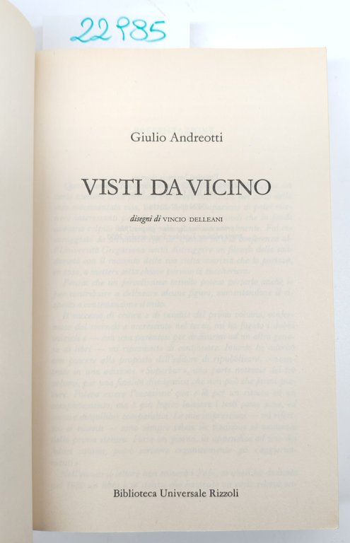 Giulio Andreotti Visti da vicino BUR 1° edizione 2000 | Immagine Gallery 2
