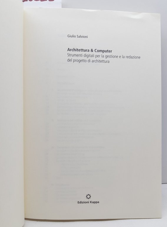 Giulio Salvioni Architettura e computer edizioni Kappa 2000 | Immagine Gallery 3