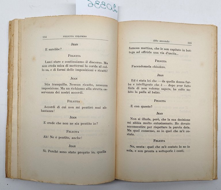Giuseppe Adami Felicita Colombo commedia in tre atti Treves 1936
