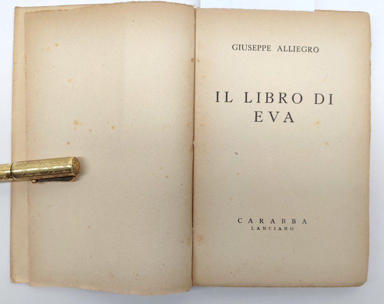 Giuseppe Alliegro Il libro di Eva Carabba 1937