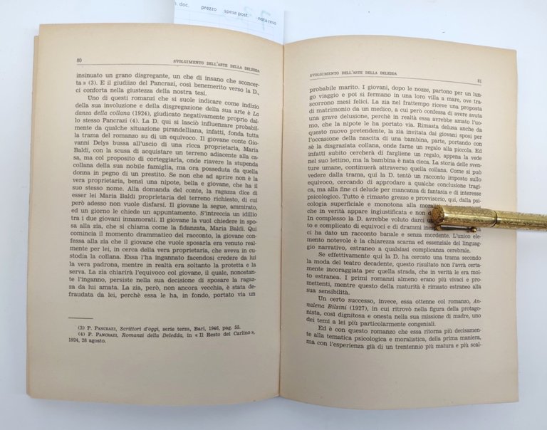 Giuseppe Giacalone Ritratto critico di Grazia Deledda Ciranna 1965