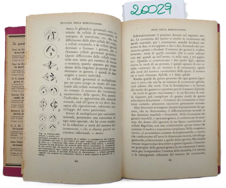 Giuseppe Montalenti Problemi di biologia della riproduzione Mondadori 1° edizione …