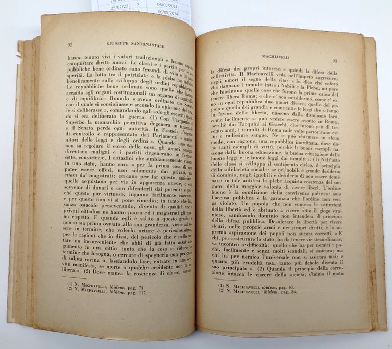 Giuseppe Santonastaso Machiavelli F.lli Bocca 1947