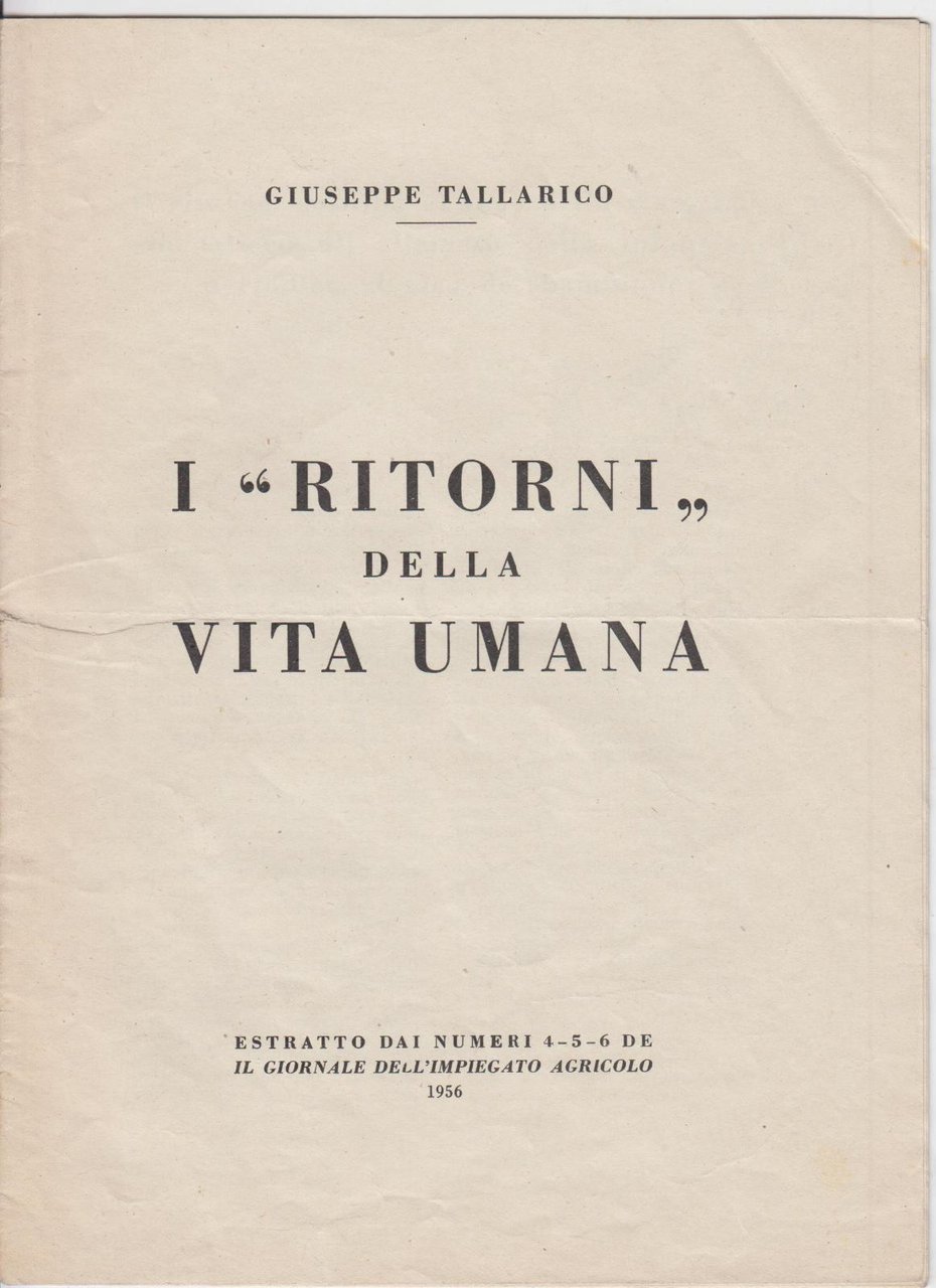 Giuseppe Talarico I ritorni della vita umana estratto