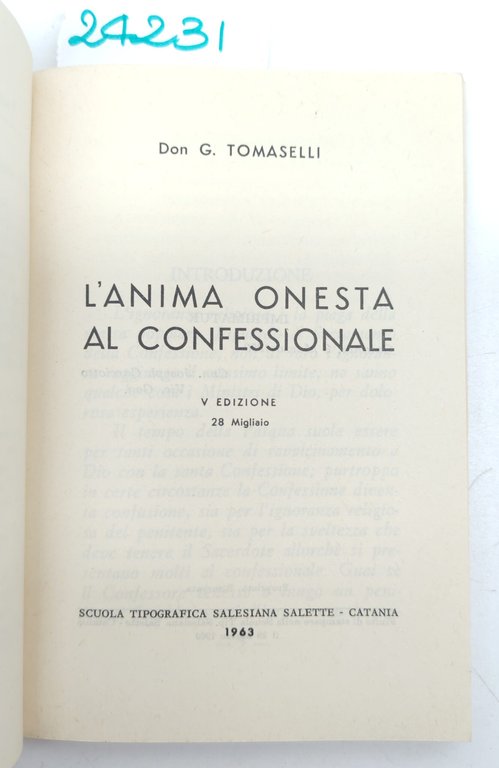 Giuseppe Tomaselli L'anima onesta al confessionale Scuola Tipografica Salesiana 1963 | Immagine Gallery 3