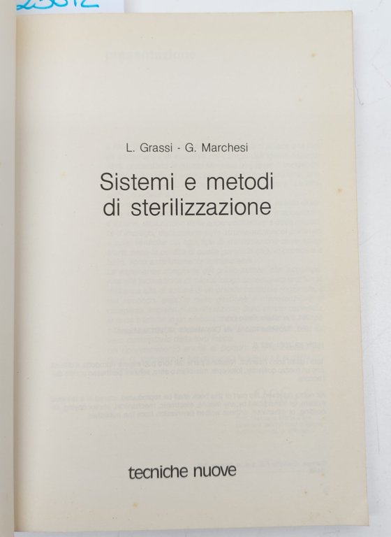 Grassi Marchesi Sistemi e metodi di sterilizzazione Tecniche nuove 1988 | Immagine Gallery 4
