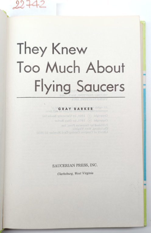 Gray Barker They knew too much about Flying saucers Saucerian … | Immagine Gallery 4