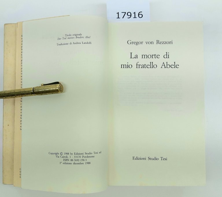 Gregor Von Rezzori La morte di mio fratello Abele Edizioni … | Immagine Gallery 5
