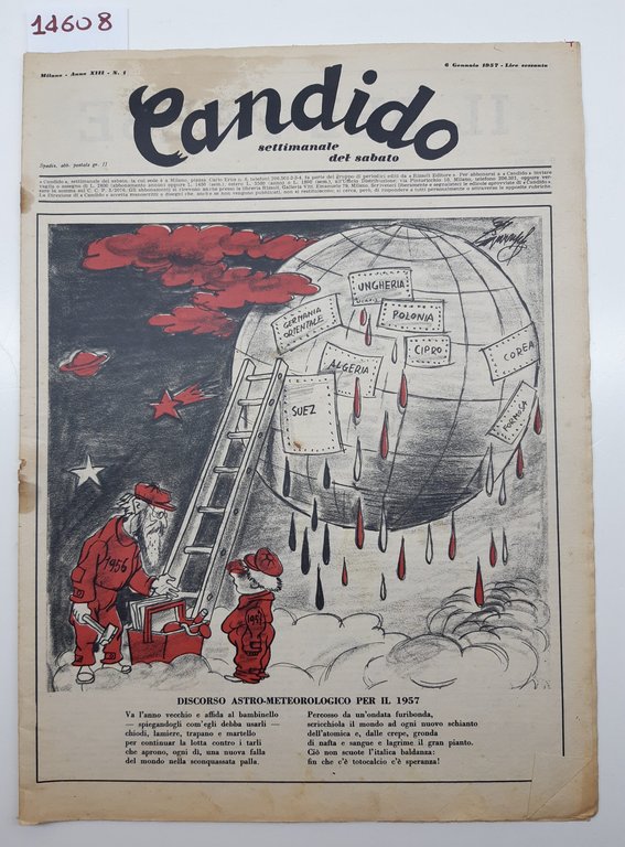 Guareschi Satira politica Candido settimanale del sabato n. 1 1957