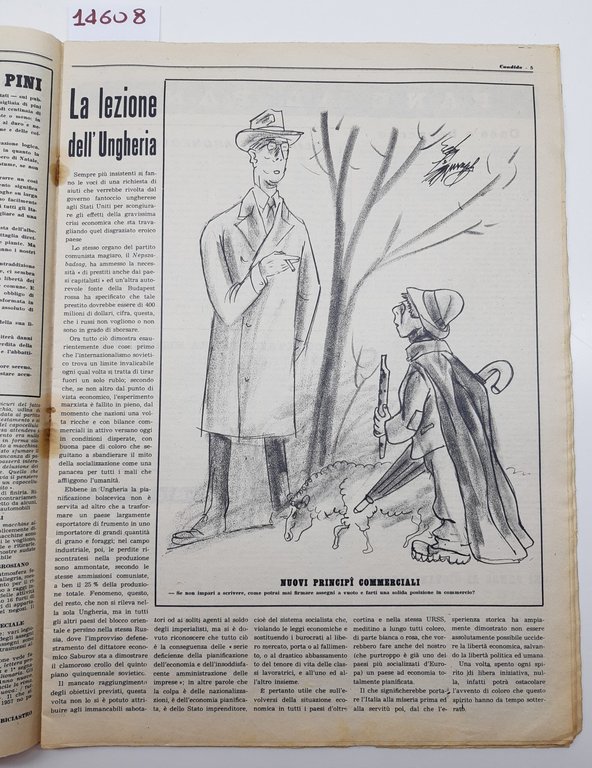 Guareschi Satira politica Candido settimanale del sabato n. 1 1957