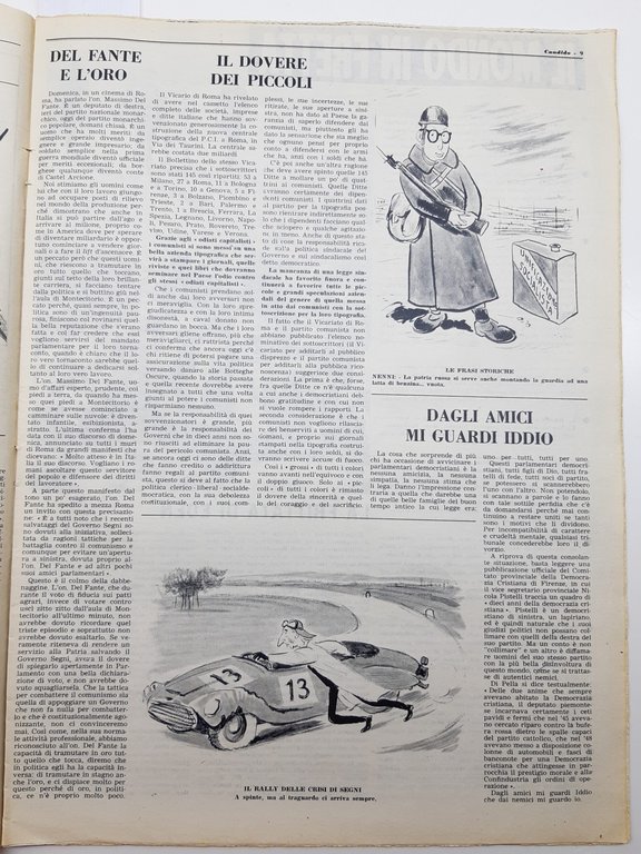 Guareschi Satira politica Candido settimanale del sabato n. 15 1957