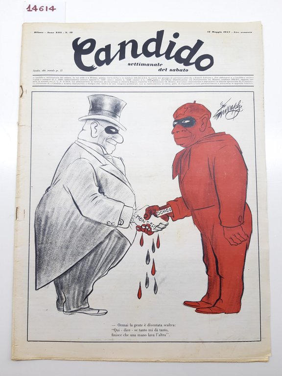 Guareschi Satira politica Candido settimanale del sabato n. 19 1957