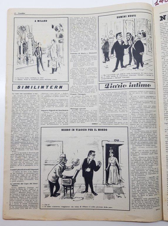 Guareschi Satira politica Candido settimanale del sabato n. 29 1955