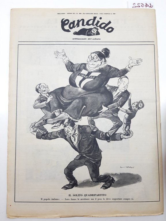 Guareschi Satira politica Candido settimanale del sabato n. 30 1955