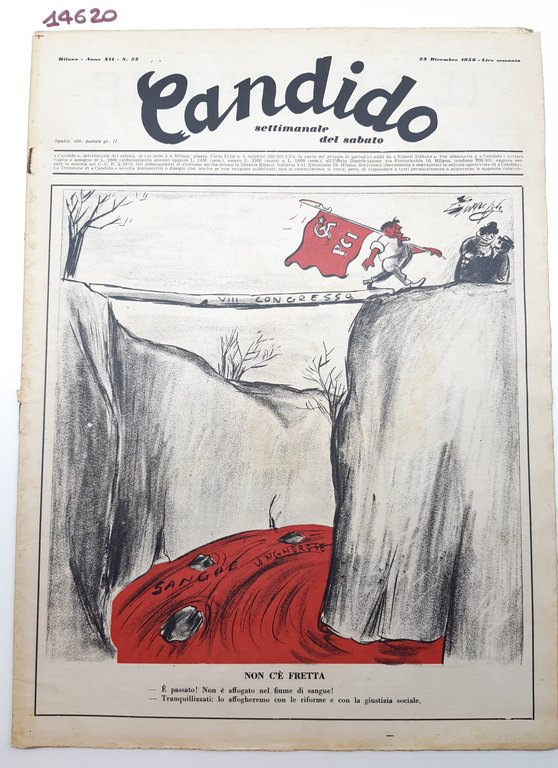 Guareschi Satira politica Candido settimanale del sabato n. 52 1956