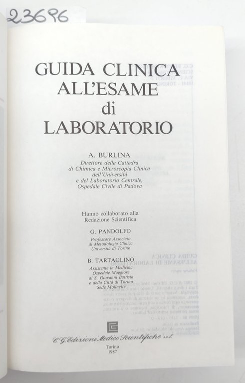 Guida clinica all'esame di laboratorio Roering 1987 Edizioni Medico-Scientifiche | Immagine Gallery 4